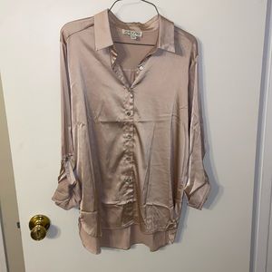 Long sleeve satin blouse